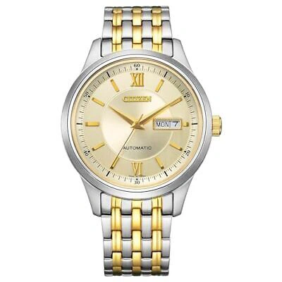 Pre-owned Citizen Collection Ny4057-63p Mechanical Automatic Men Watch Silver Day/date