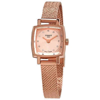Pre-owned Tissot Lovely Square Diamond Rose Dial Ladies Watch T058.109.33.456.00