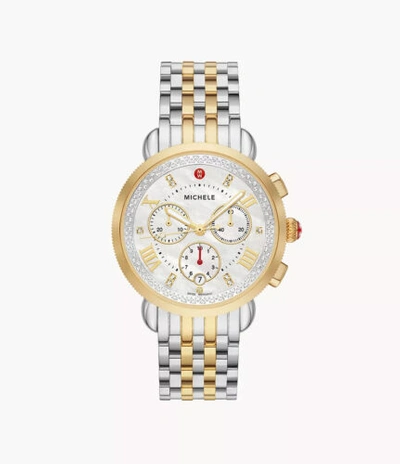 Pre-owned Michele Sport Sail Bracelet Watch, 38mm In Two-tone At Nordstrom In  Sporty Sport Sail Women's Chrono