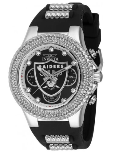 Pre-owned Invicta Nfl Las Vegas Raiders Lady Women's 39mm Crystals Chronograph Watch 42753