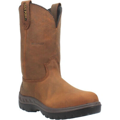 Pre-owned Dan Post Cummins Waterproof Tan Round Toe Leather Boot In Brown