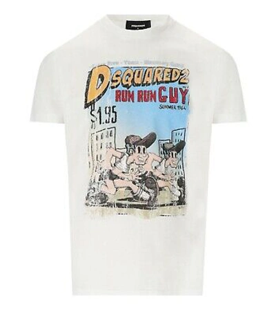 Pre-owned Dsquared2 Run Cool Fit White T-shirt Man