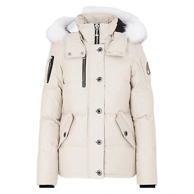 Pre-owned Moose Knuckles 3q Jacket Lds Womens Style : Mk2229l3q In Bone W/natural