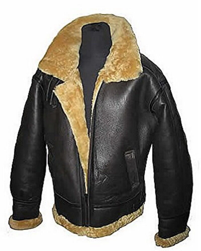 Pre-owned Infinity Men's Aviator Raf B3 Ginger Shearling Sheepskin Leather Bomber Flying Jacket In Brown With Ginger Fur