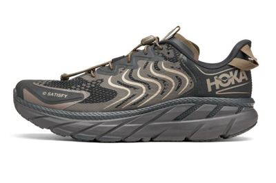 Pre-owned Hoka One One Clifton Ls Satisfy Forged Iron 1143450-fibc Size 6-11 In Forged Iron / Black