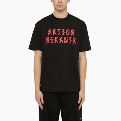 44 Label Group Printed Black Crew-neck T-shirt