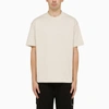 44 Label Group Logo-embroidered Cotton T-shirt In Dirty White