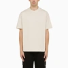 44 Label Group Logo-embroidered Cotton T-shirt In Neutrals