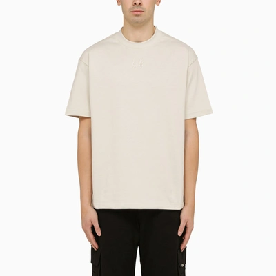 44 Label Group Logo-embroidered Cotton T-shirt In Beige