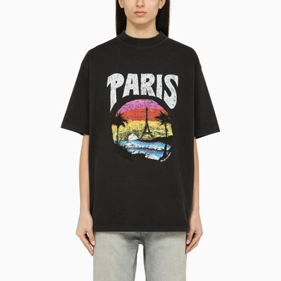 Balenciaga Black Crew Neck T Shirt With Print