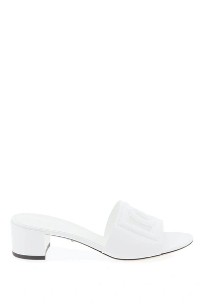 Dolce & Gabbana Mules With Cut Out In White