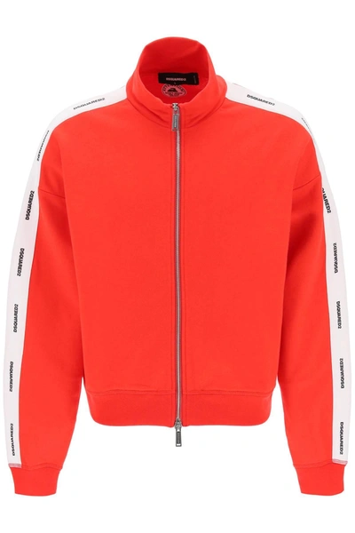 DSQUARED2 DSQUARED2 ZIP UP SWEATSHIRT WITH LOGO BANDS