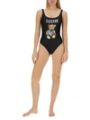 Moschino Teddy Bear-print Swimsuit In Black