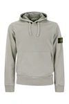 Stone Island Relaxed Fit Grey Hoodie With Iconic Logo Patch In Gray