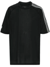 Y-3 3-stripes Cotton-blend Jersey T-shirt In Black