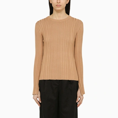 Loulou Studio Crew Neck Silk Blend Sweater In Neutral
