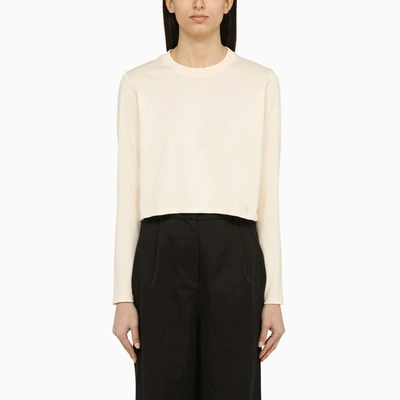 LOULOU STUDIO LOULOU STUDIO IVORY COTTON CREW NECK JUMPER