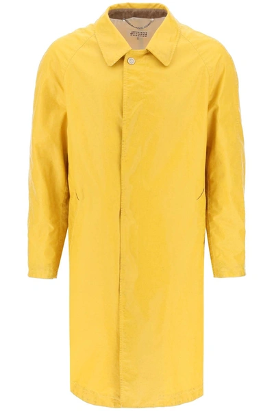 MAISON MARGIELA MAISON MARGIELA TRENCH COAT IN WORN OUT EFFECT COATED COTTON