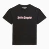 PALM ANGELS PALM ANGELS BLACK COTTON T SHIRT WITH LOGO