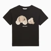 Palm Angels Black T-shirt For Kids With Bear