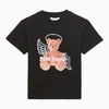 PALM ANGELS PALM ANGELS BLACK COTTON T SHIRT WITH PRINT