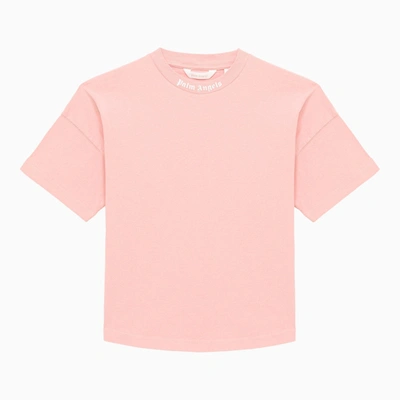 Palm Angels Kids' Pink Cotton T-shirt With Logo