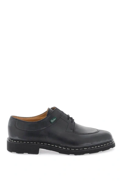 Paraboot Distressed Leather Lace-up Shoes In Grey