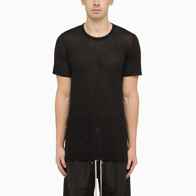 RICK OWENS RICK OWENS BLACK COTTON CREW NECK T SHIRT