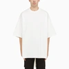 RICK OWENS RICK OWENS TOMMY T WHITE OVERSIZE T SHIRT IN COTTON