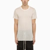 Rick Owens White Cotton Crew-neck T-shirt In Gray