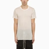 Rick Owens White Cotton Crew-neck T-shirt In Grey