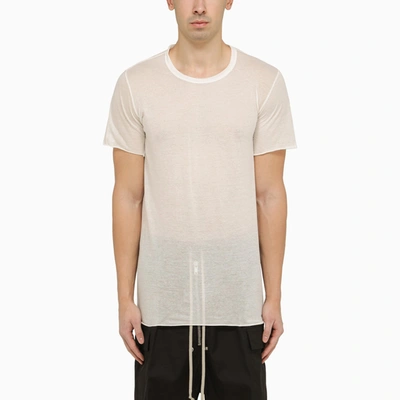 Rick Owens White Cotton Crew-neck T-shirt In Gray