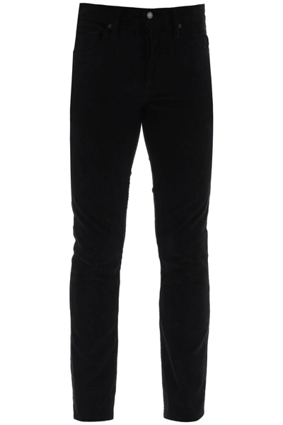 Tom Ford Men's 12 Waves Corduroy 5-pocket Pants In Black