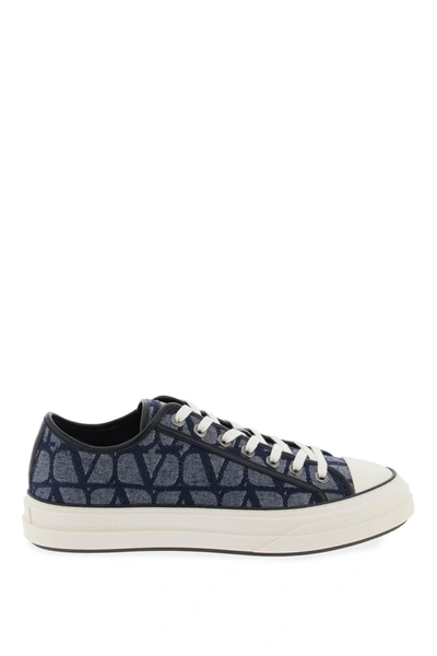 Valentino Garavani Toile Iconographe Sneakers In Blue