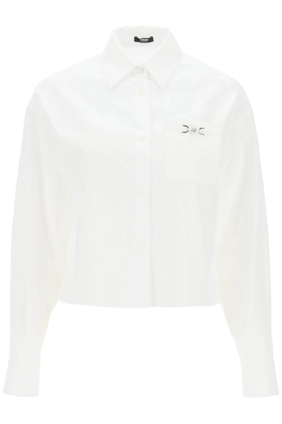 Versace Barocco Cropped Shirt In White