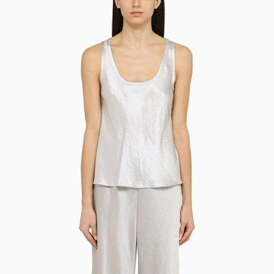 Vince Pearl Grey Acetate Tank Top In Silver