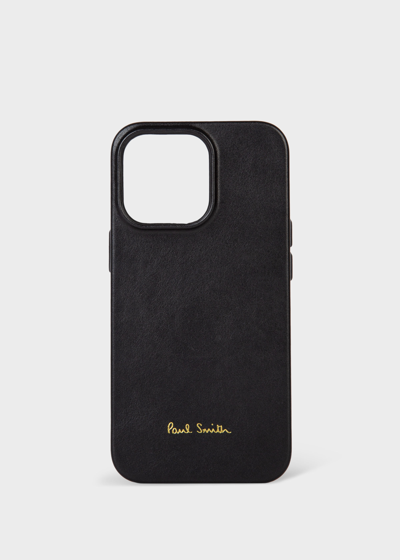 Paul Smith + Native Union Black Leather Magsafe Iphone 14 Pro Case