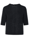 Ganni Black Wool Blend Sweater In Black