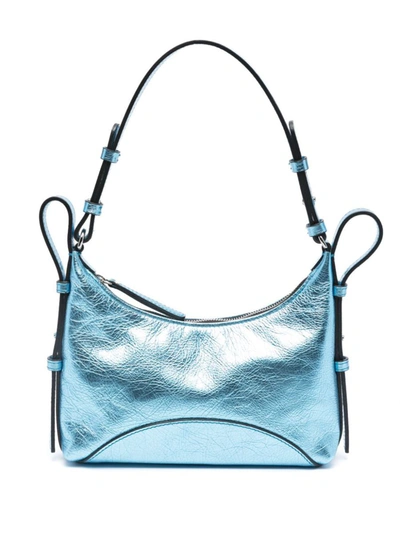 Zanellato Mita Leather Shoulder Bag In Clear Blue