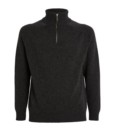 Begg X Co Cashmere Quarter-zip Sweater In Grey