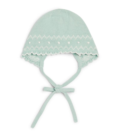 Paz Rodriguez Knitted Bonnet In Green