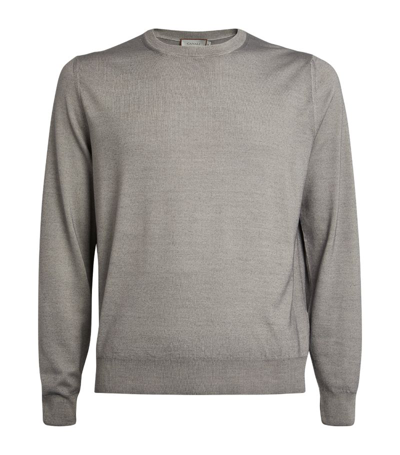 Canali Wool-silk Sweater In Grey
