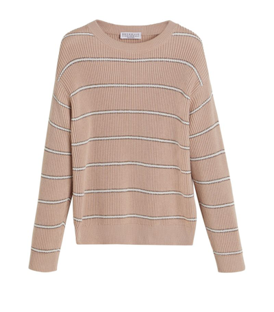 Brunello Cucinelli Kids' English Ribbed Sweater (4-12+ Years) In Pink