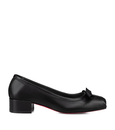 Christian Louboutin Mamaflirt 30 Bow-detailed Satin Pumps In Black