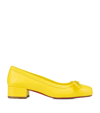 Christian Louboutin Mamaflirt Leather Ballet Pumps 30 In Yellow Queen