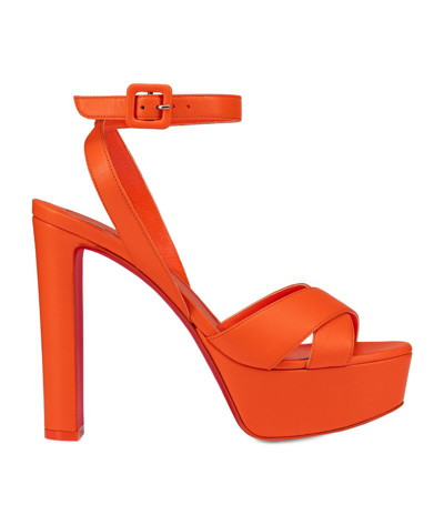 Christian Louboutin Womens Vitamine Supramariza 130 Leather Heeled Sandals In Orange