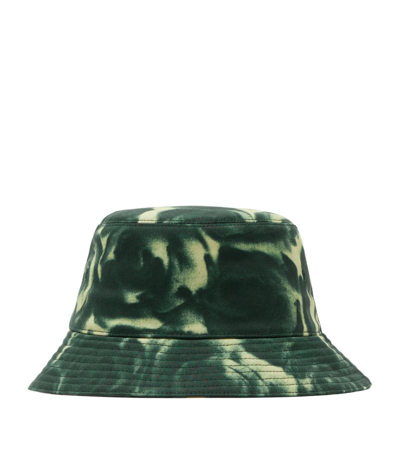 Burberry Rose Waxed Cotton Bucket Hat In Green