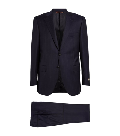 Canali Wool Pinstripe 2-piece Suit In Navy