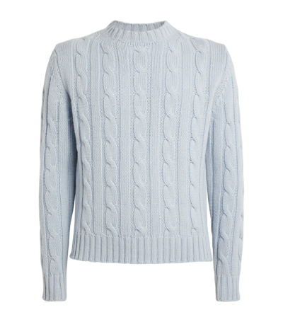 Begg X Co Cashmere Cable-knit Sweater In Blue