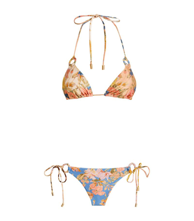 Zimmermann Womens Spliced August Floral-print Bikini Set In Pastel